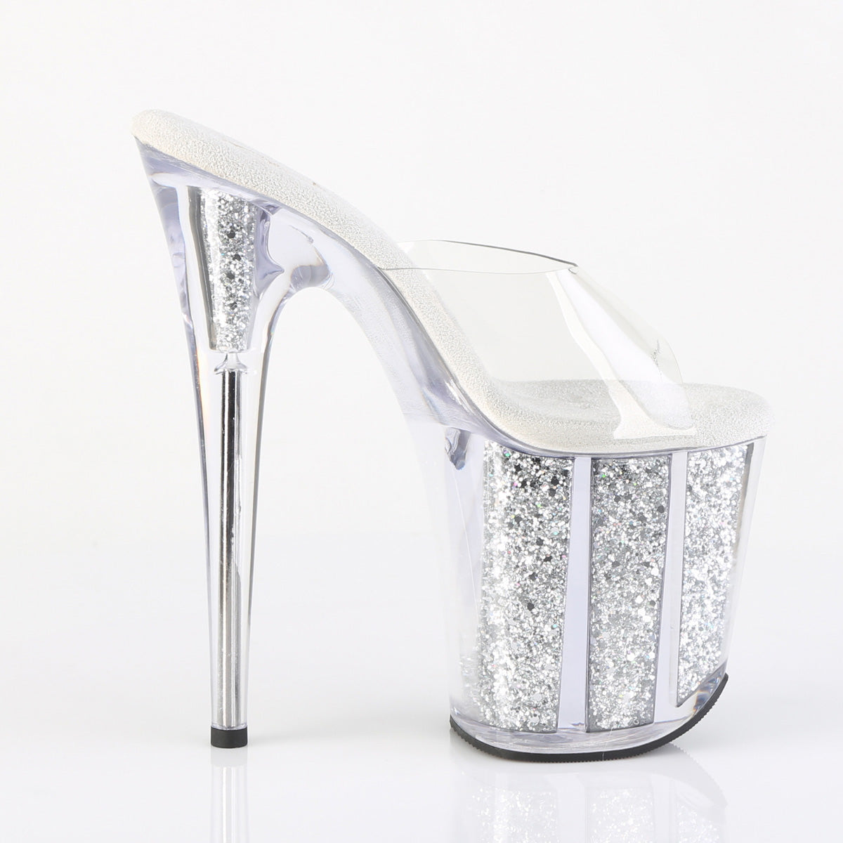 【PLEASER】FLAMINGO-801G プラットフォームシューズ Clr/Slv Multi Glitter【取寄】