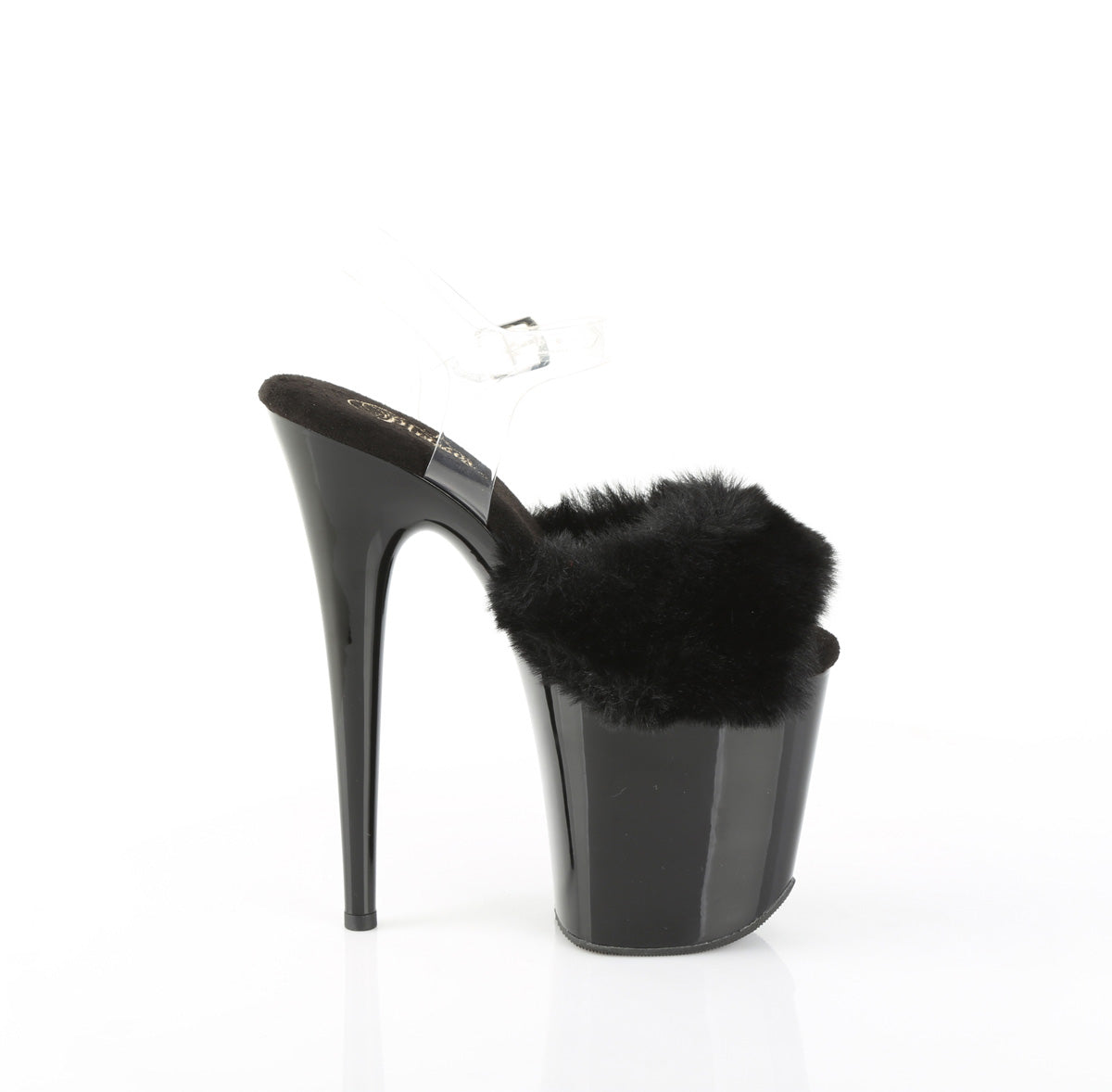 【PLEASER】FLAMINGO-808FUR プラットフォームシューズ Blk Faux Fur-Clr TPU/Blk【取寄】