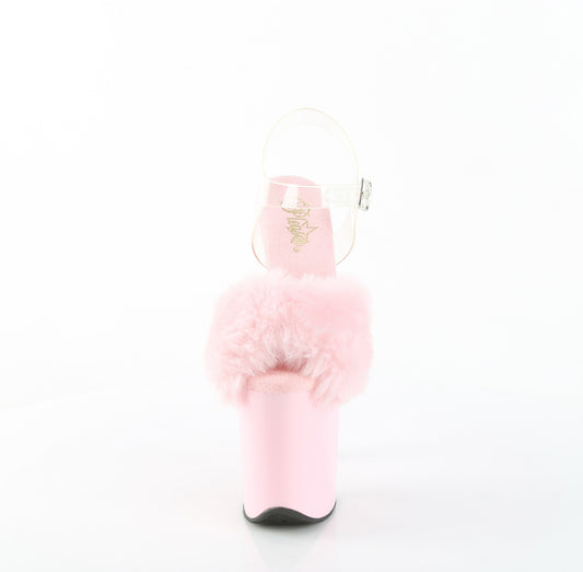 【PLEASER】FLAMINGO-808FUR プラットフォームシューズ B. Pink Faux Fur-Clr TPU/B. Pink【取寄】