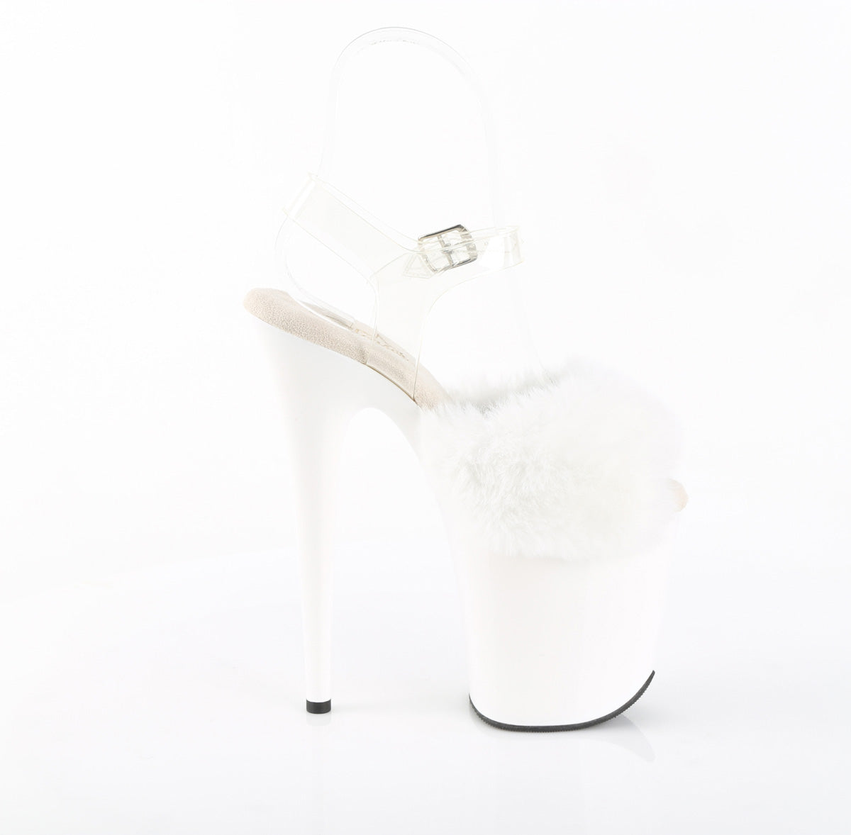 【PLEASER】FLAMINGO-808FUR シューズ Wht Faux Fur-Clr TPU/Wht【取寄】