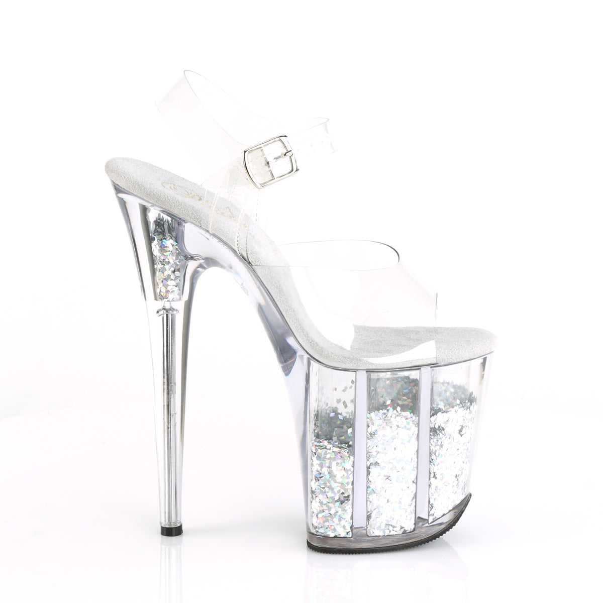 【PLEASER】FLAMINGO-808GF プラットフォームシューズ Clr/Slv Multi Glitter【取寄】
