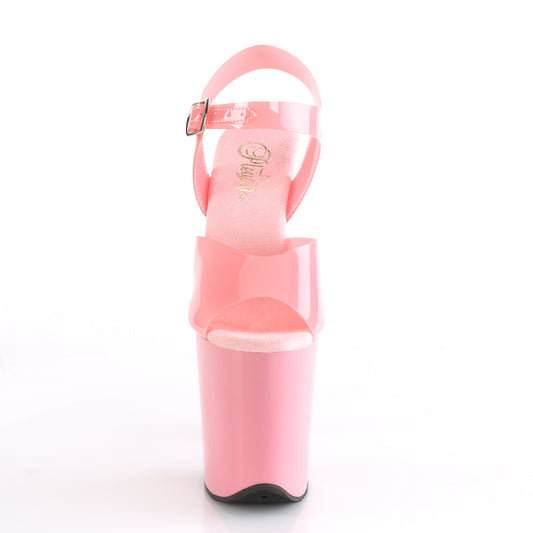 【PLEASER】FLAMINGO-808N プラットフォームシューズ Baby Pink (Jelly-Like) TPU/Baby Pink【取寄】