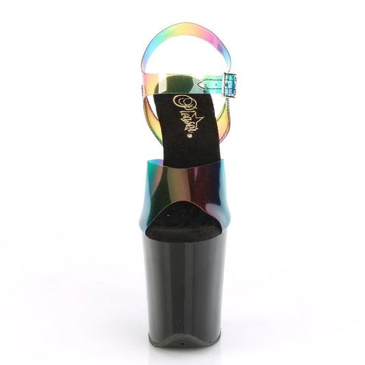 【PLEASER】FLAMINGO-808RB プラットフォームシューズ Rainbow PVC/Blk【取寄】