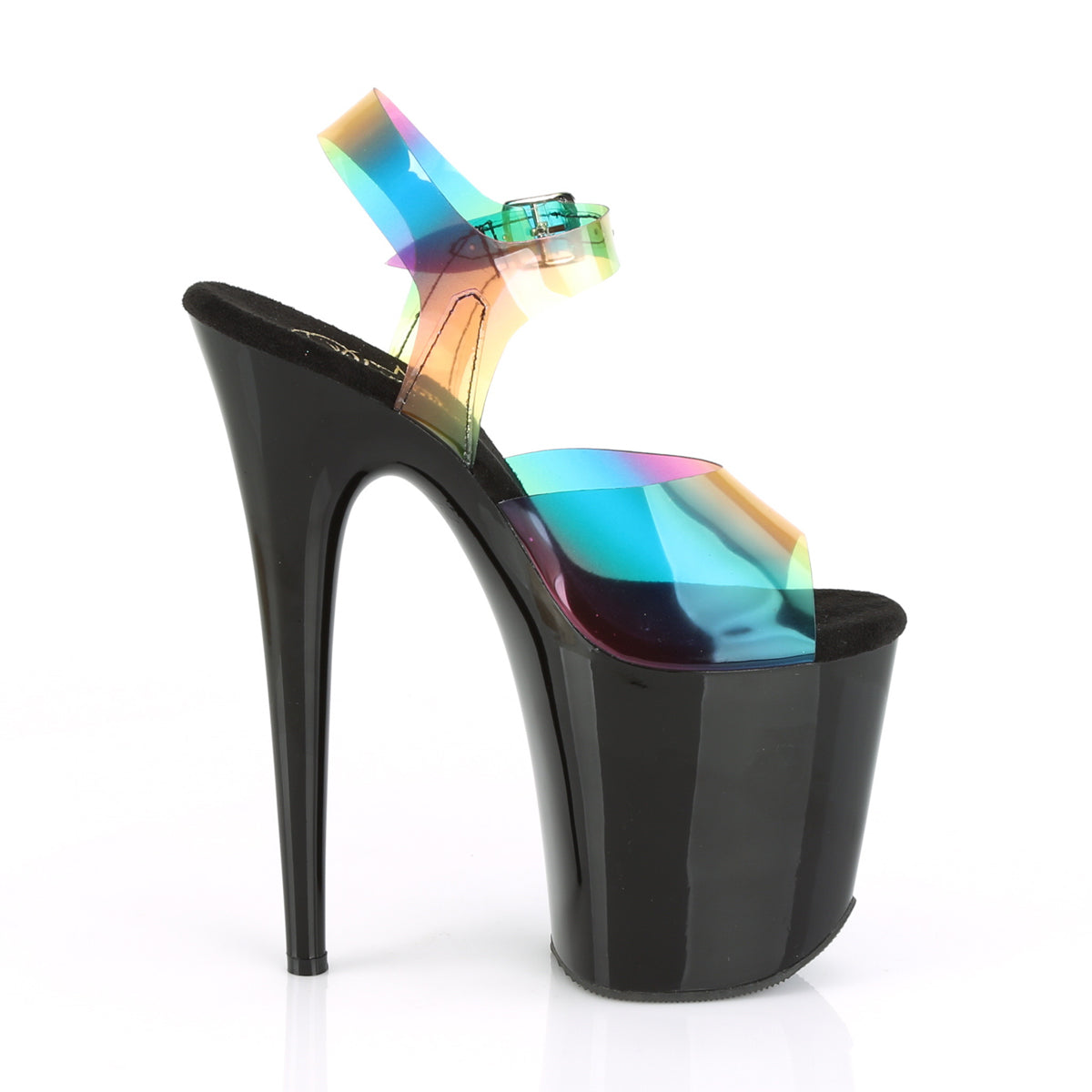 【PLEASER】FLAMINGO-808RB プラットフォームシューズ Rainbow PVC/Blk【取寄】