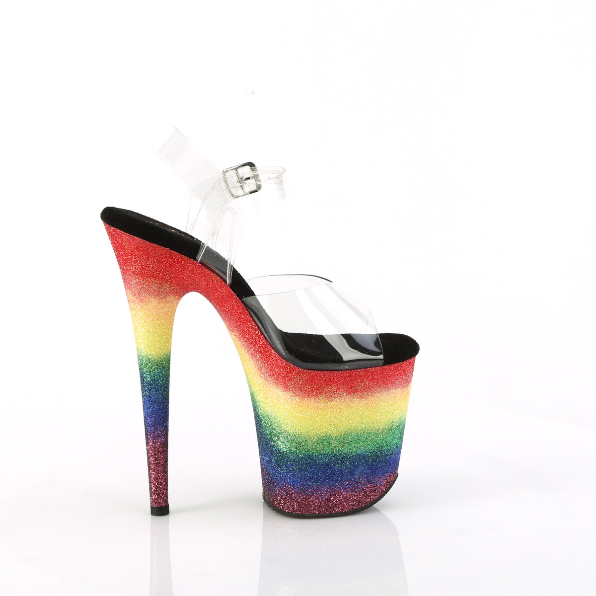 【PLEASER】FLAMINGO-808RG-04 プラットフォームシューズ Clr/Rainbow Glitter【取寄】
