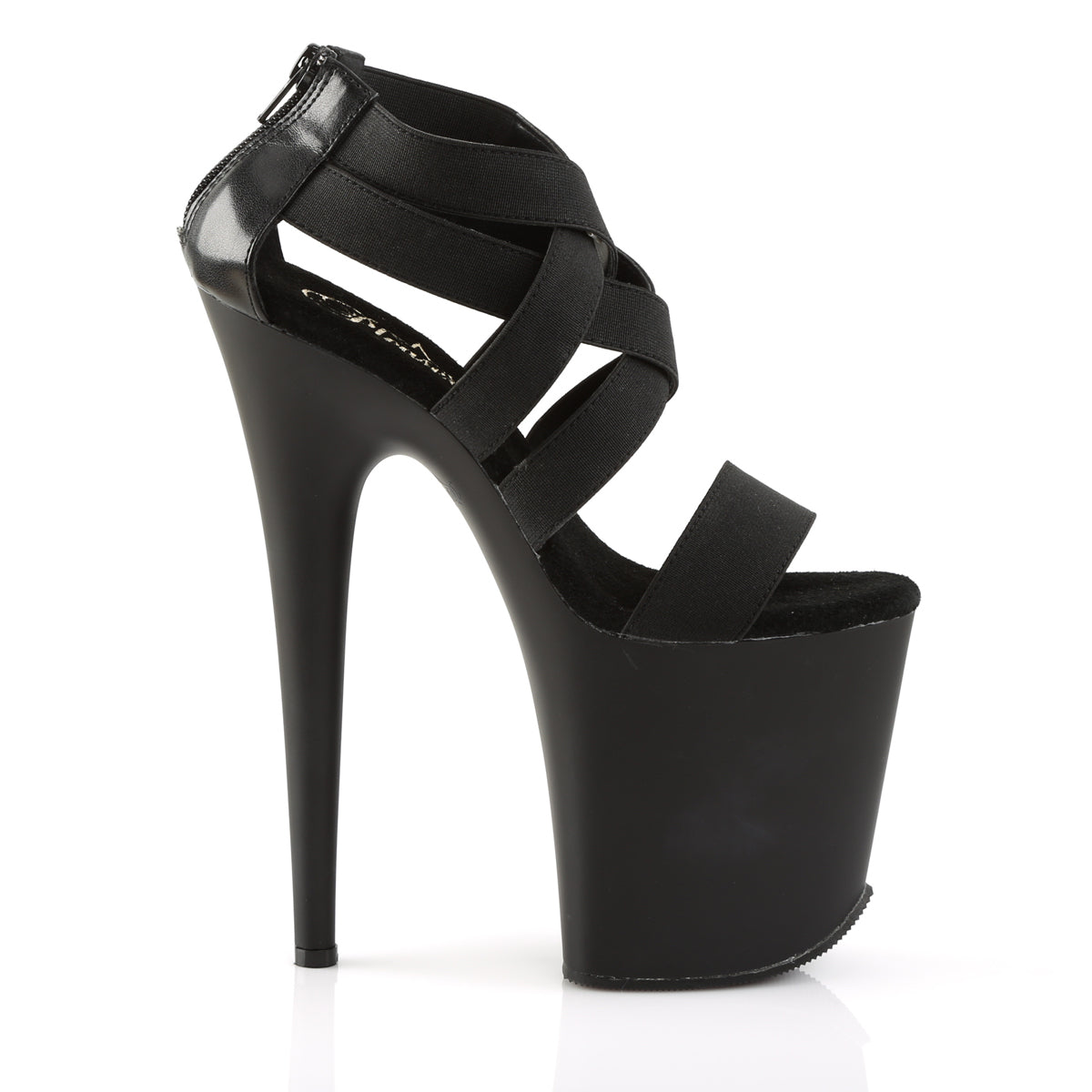 【PLEASER】FLAMINGO-869 プラットフォームシューズ Blk Elastic Band-Faux Leather/Blk Matte【取寄】
