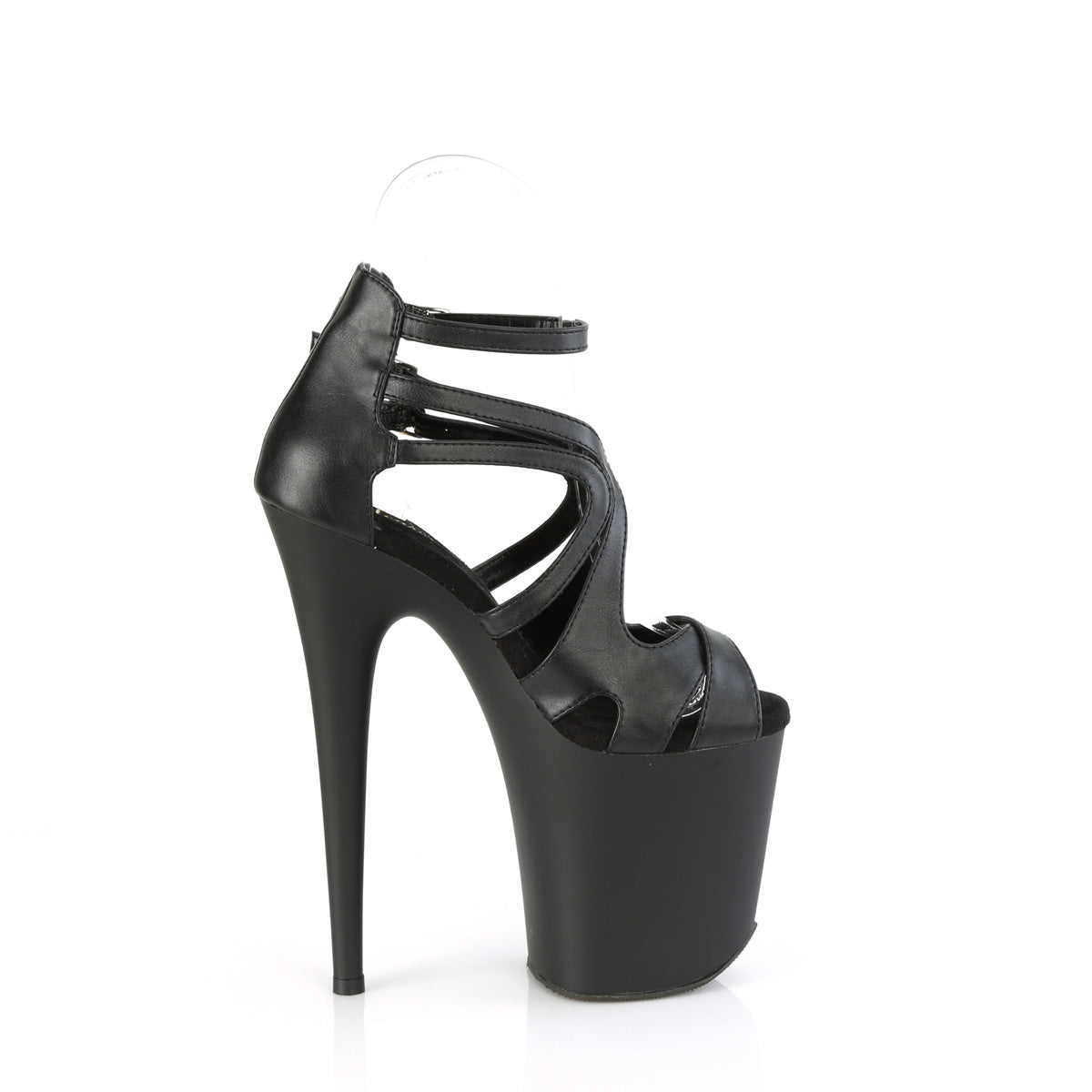 【PLEASER】FLAMINGO-877 プラットフォームシューズ Blk Faux Leather/Blk Matte【取寄】