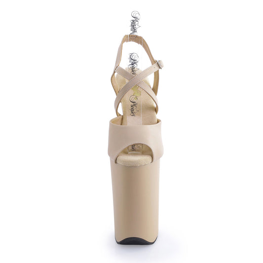 【PLEASER】INFINITY-924 プラットフォームシューズ Beige Faux Leather/Beige Matte【取寄】