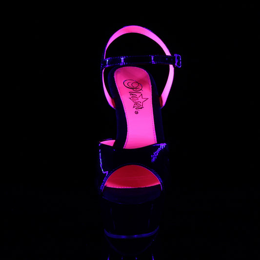 【PLEASER】KISS-209TT プラットフォームシューズ Blk Pat/Blk-Neon H. Pink【取寄】