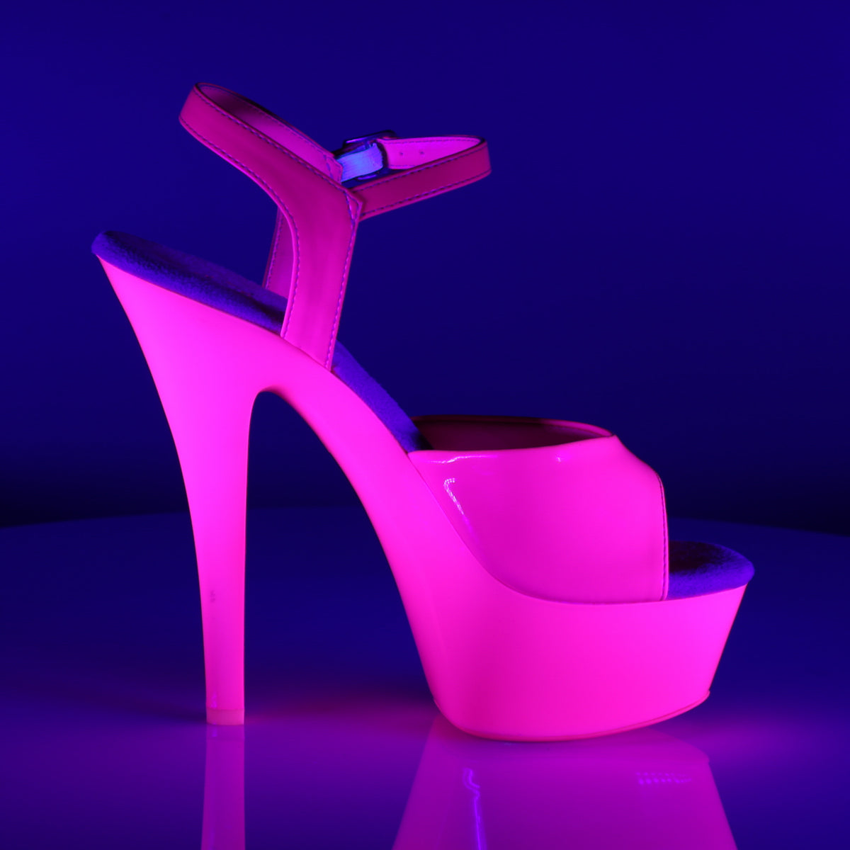 【PLEASER】KISS-209UV プラットフォームシューズ Neon H. Pink/H. Pink【取寄】
