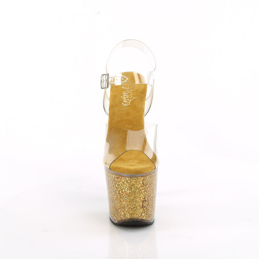 【PLEASER】LOVESICK-708SG シューズ Clr/Gold Multi Iridescent Glitters【取寄】