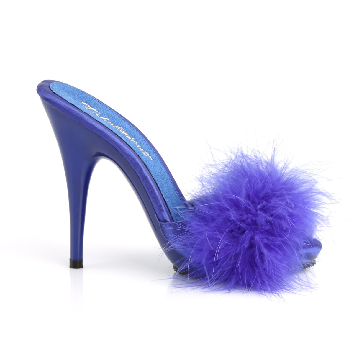 【FABULICIOUS】POISE-501F ヒールシューズ Blue Satin-Marabou Fur/Blue【取寄】