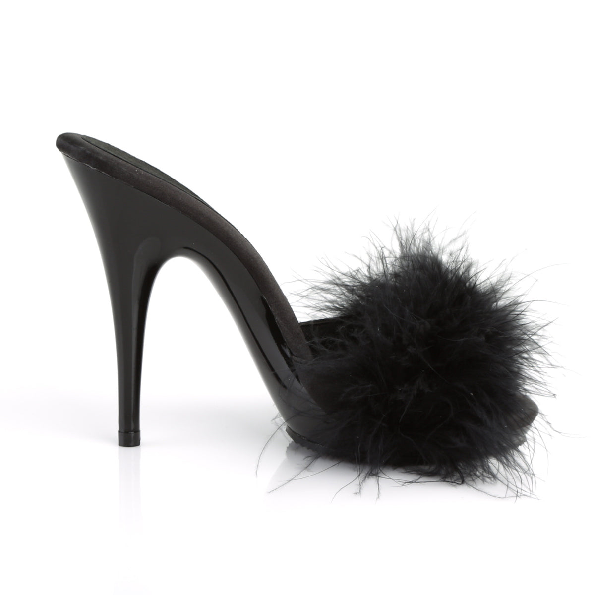 【FABULICIOUS】POISE-501F ヒールシューズ Blk Satin-Marabou Fur/Blk【取寄】