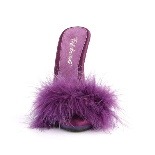 【FABULICIOUS】POISE-501F ヒールシューズ Purple Satin-Marabou Fur/Purple【取寄】