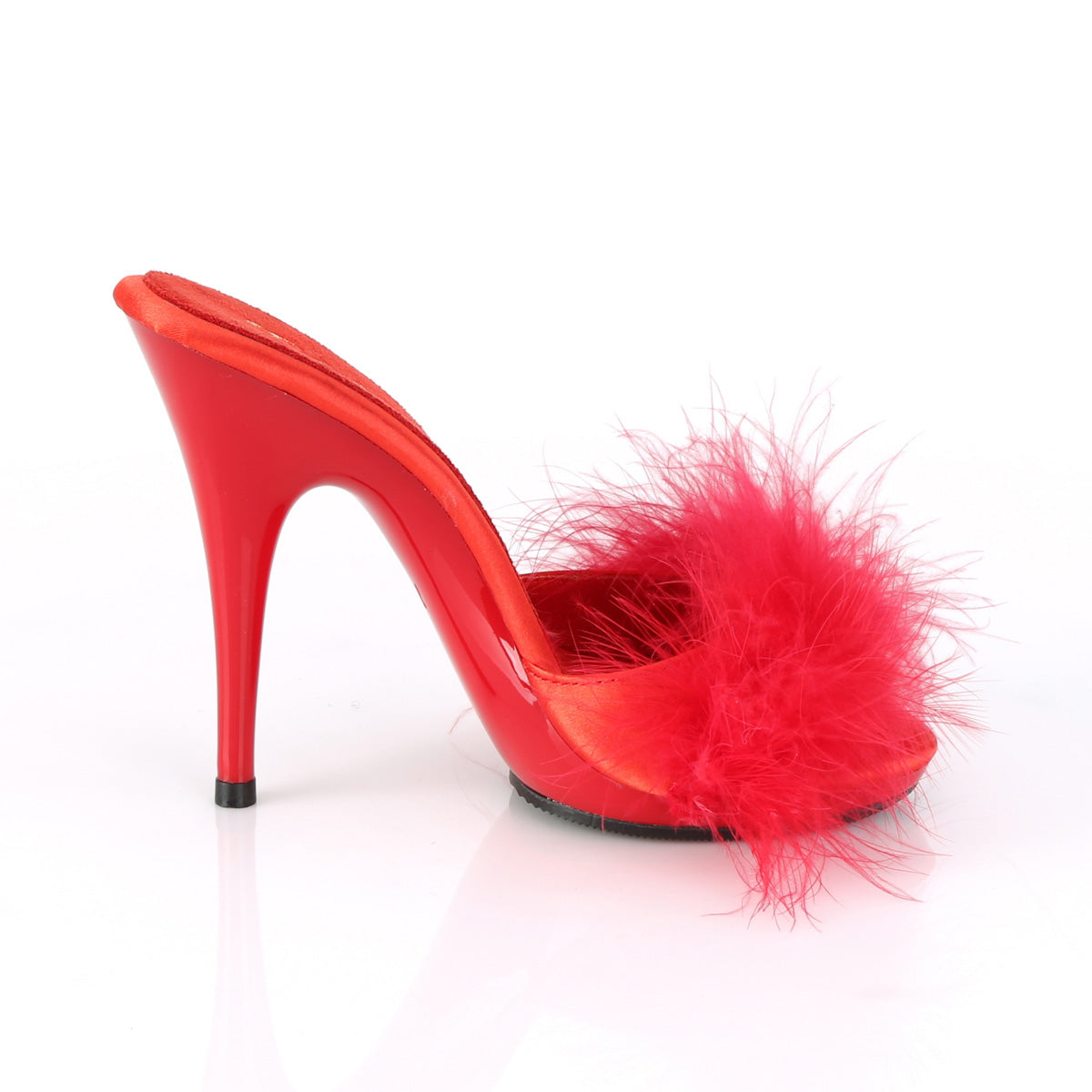 【FABULICIOUS】POISE-501F ヒールシューズ Red Satin-Marabou Fur/Red【取寄】
