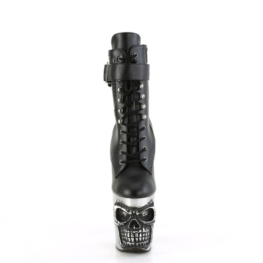 【PLEASER】RAPTURE-1020STR-LT シューズ Blk Faux Leather/Slv Matte-Rubbed Blk【取寄】
