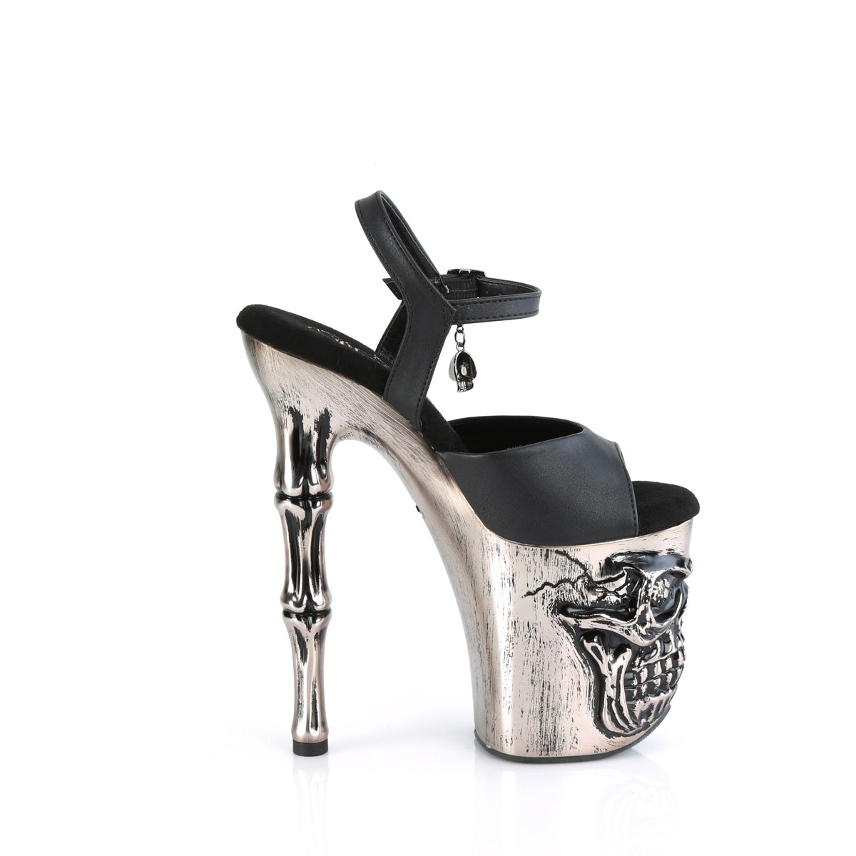 【PLEASER】RAPTURE-809-LT プラットフォームシューズ Blk Faux Leather/Satin Pewter Chrome【取寄】