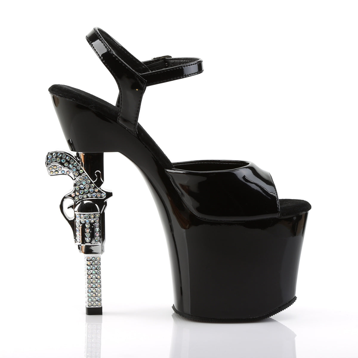 【PLEASER】REVOLVER-709 プラットフォームシューズ Blk/Blk【取寄】