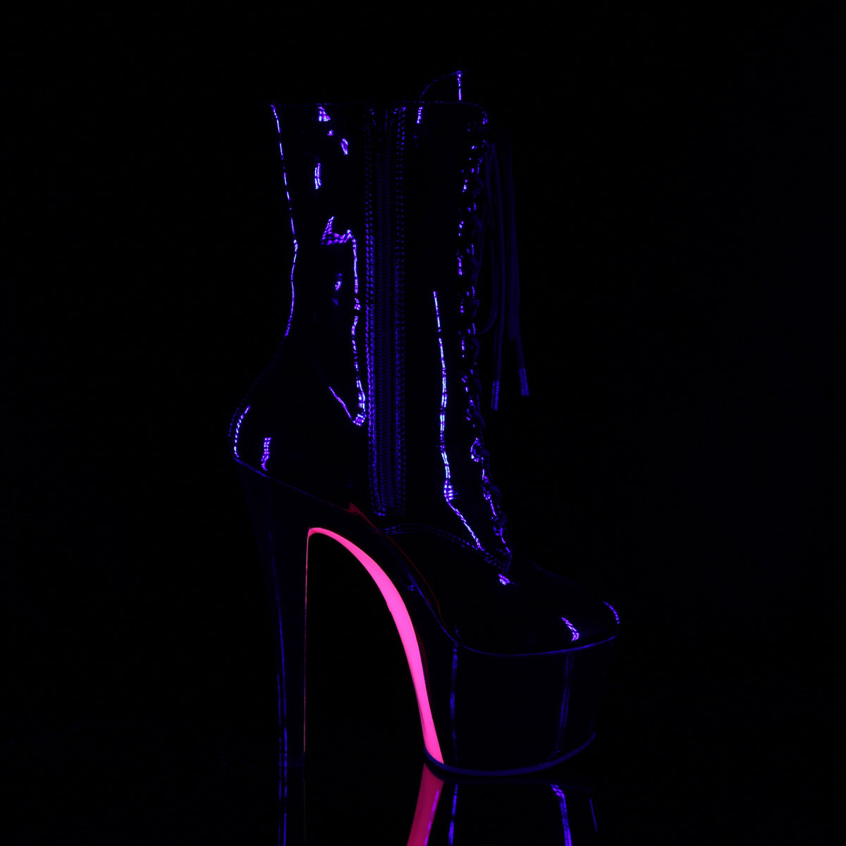 【PLEASER】SKY-1020TT プラットフォームシューズ Blk Pat/Blk-Neon H. Pink【取寄】