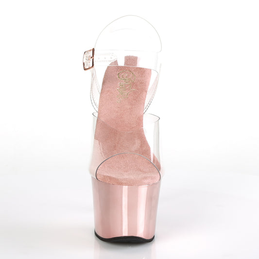 【PLEASER】SKY-308 プラットフォームシューズ Clr/Rose Gold Chrome【取寄】