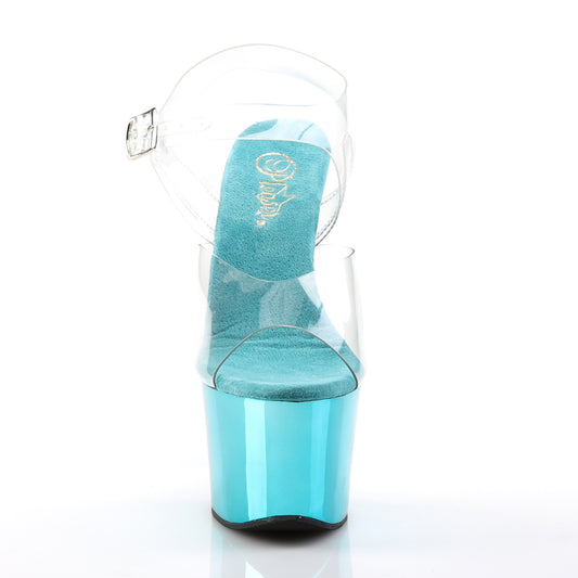 【PLEASER】SKY-308 プラットフォームシューズ Clr/Turquoise Chrome【取寄】