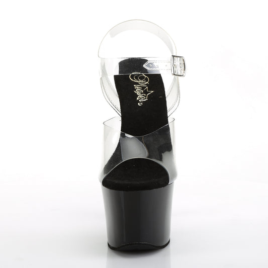 【PLEASER】SKY-308CRS プラットフォームシューズ Clr/Blk-Champagne AB RSTN【取寄】