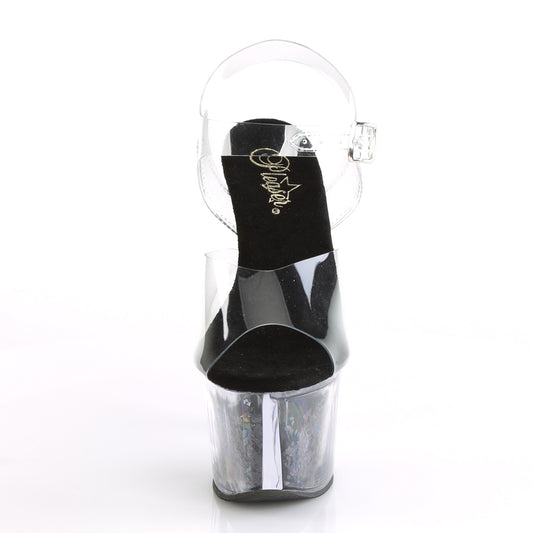 【PLEASER】SKY-308GF プラットフォームシューズ Clr/Blk Multi Glitter【取寄】