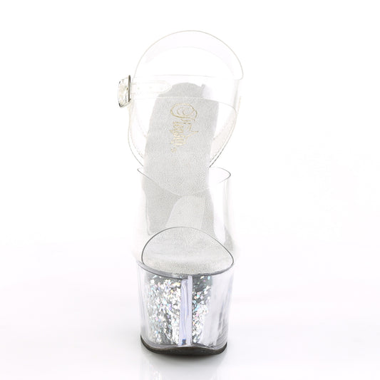 【PLEASER】SKY-308GF プラットフォームシューズ Clr/Slv Multi Glitter【取寄】