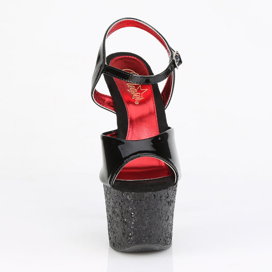 【PLEASER】SKY-309 プラットフォームシューズ Blk Pat/Blk Glitter【取寄】