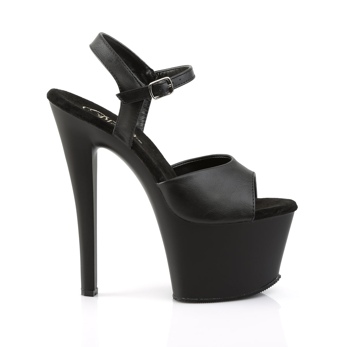 【PLEASER】SKY-309 プラットフォームシューズ Blk Faux Leather/Blk Matte【取寄】