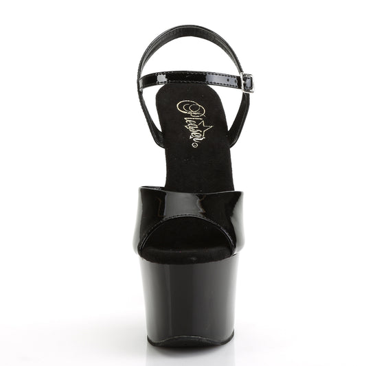 【PLEASER】SKY-309CHRS プラットフォームシューズ Blk/Blk-Slv AB RSTN【取寄】