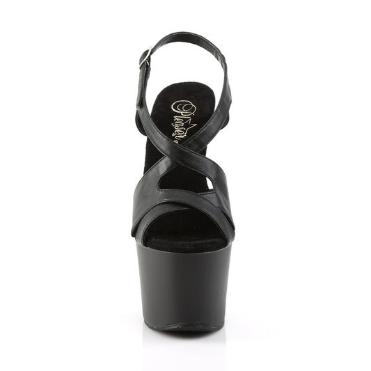 【PLEASER】SKY-330 プラットフォームシューズ Blk Faux Leather/Blk Matte【取寄】