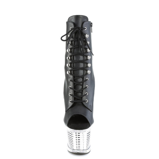 【PLEASER】SPECTATOR-1021RS プラットフォームシューズ Blk Faux Leather/Slv RS-Chrome【取寄】