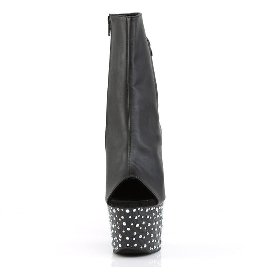【PLEASER】STARDANCE-1018-7 プラットフォームシューズ Blk Faux Leather/Blk-Slv Multi RS【取寄】