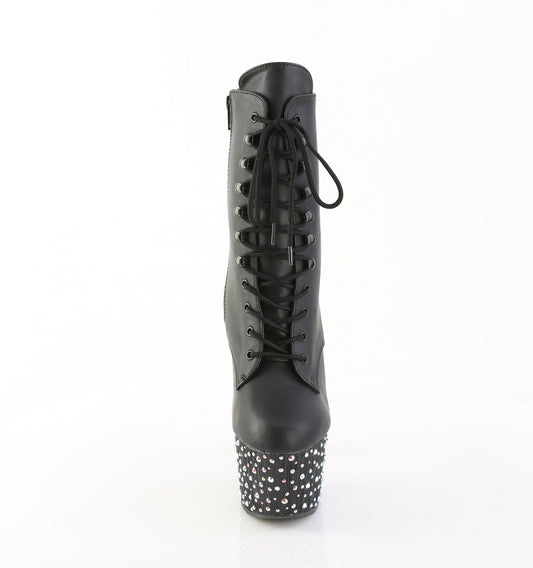 【PLEASER】STARDANCE-1020 プラットフォームシューズ Blk Faux Leather/Blk-Slv Multi RS【取寄】