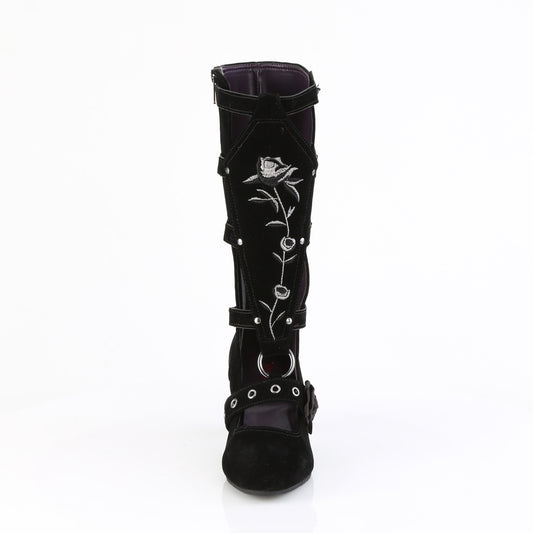 【DEMONIA】WHIMSY-118 ミドルブーツ Blk Vegan Suede【取寄】