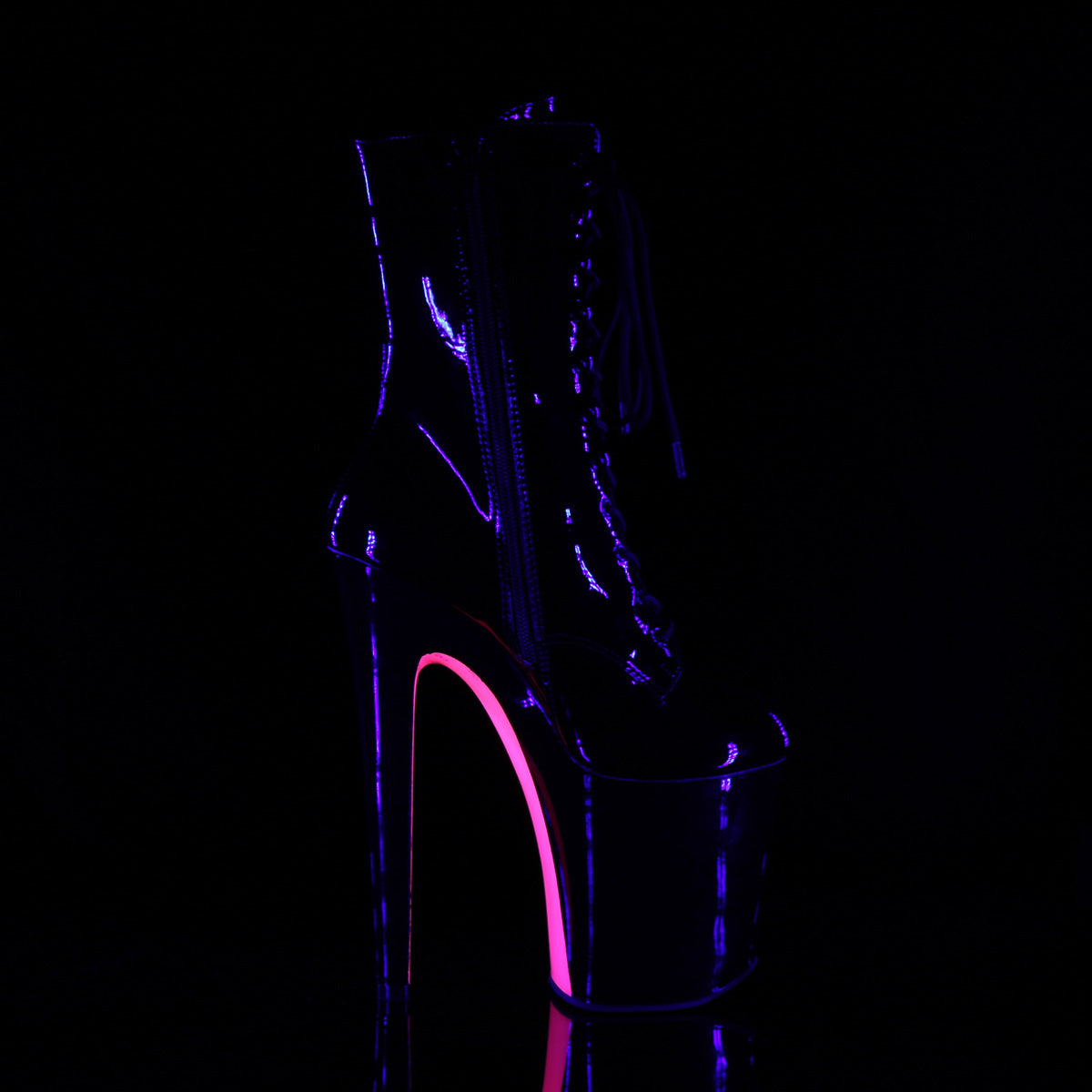 【PLEASER】XTREME-1020TT プラットフォームシューズ Blk Pat/Blk-Neon H. Pink【取寄】