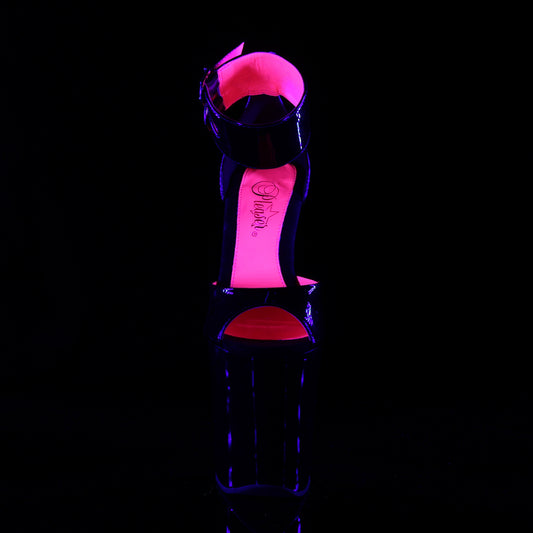 【PLEASER】XTREME-875TT プラットフォームシューズ Blk Pat-Neon H. Pink/Blk【取寄】