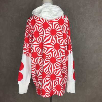 Zip-up hoodie (Hinomaru/white red)