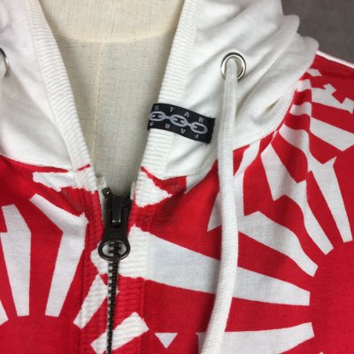 Zip-up hoodie (Hinomaru/white red)