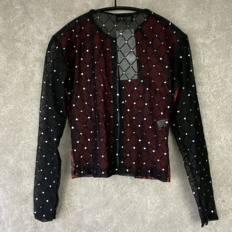 RED LEOPARD/NET JACKET