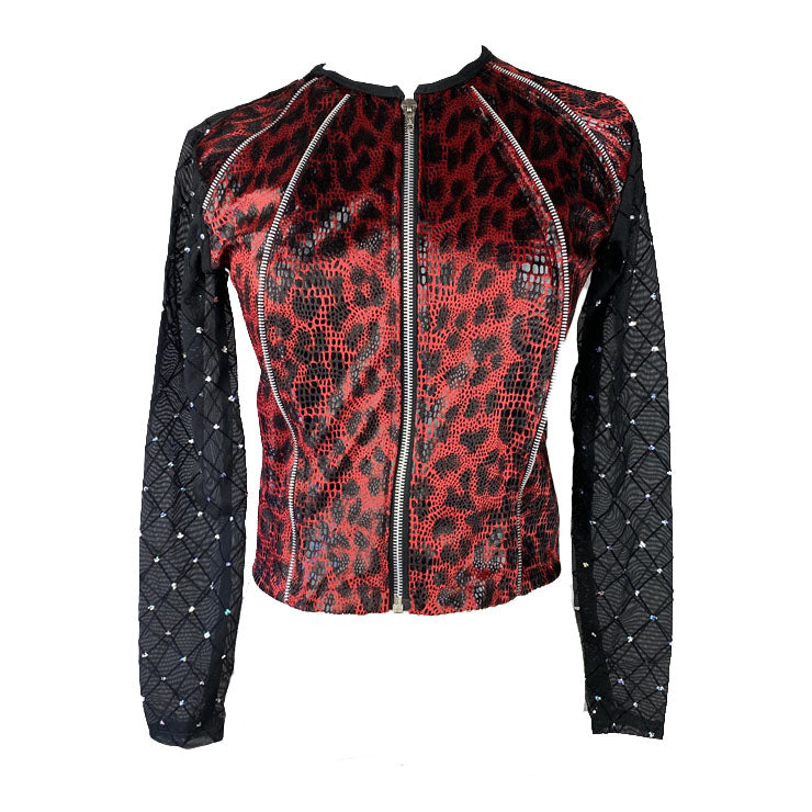 RED LEOPARD/NET JACKET