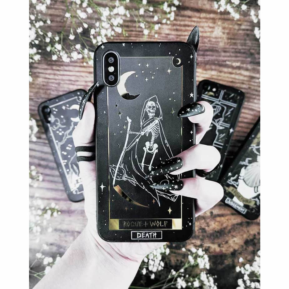 DEATH TAROT GOLD PHONE CASE