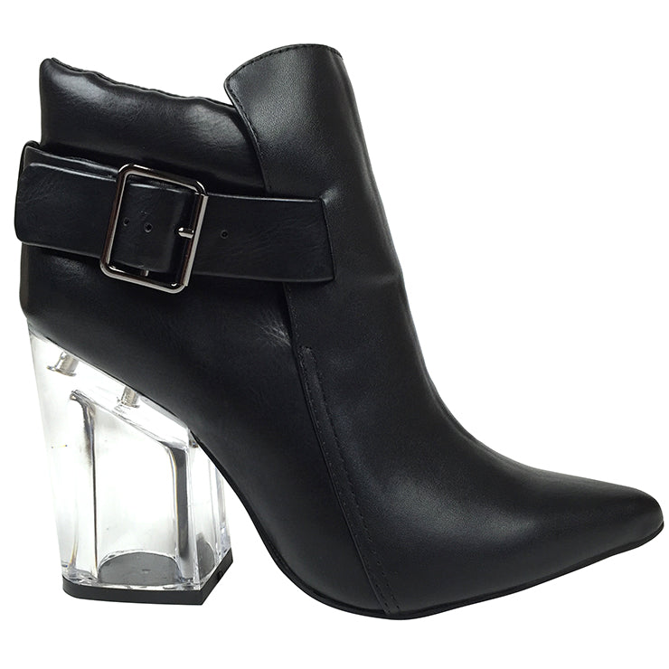 Clear heel ankle outlet boots