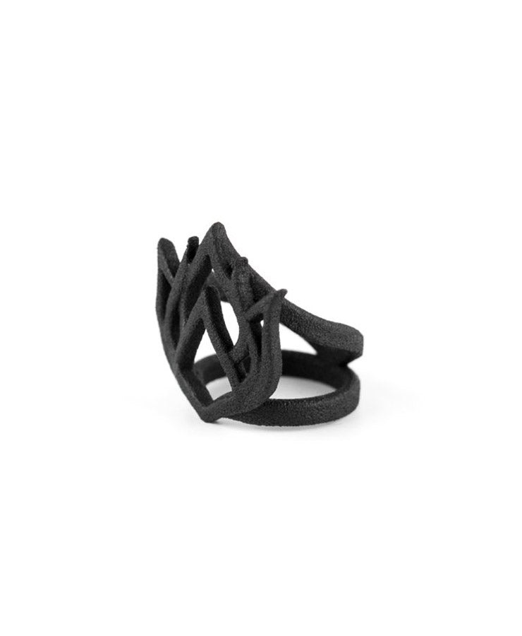 LOTUS AWAKENS MIDI RING IN BLACK