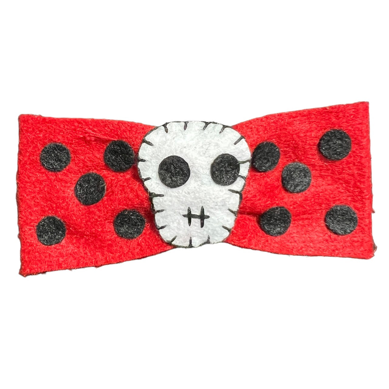 Felt Skull Bow Hair Slide