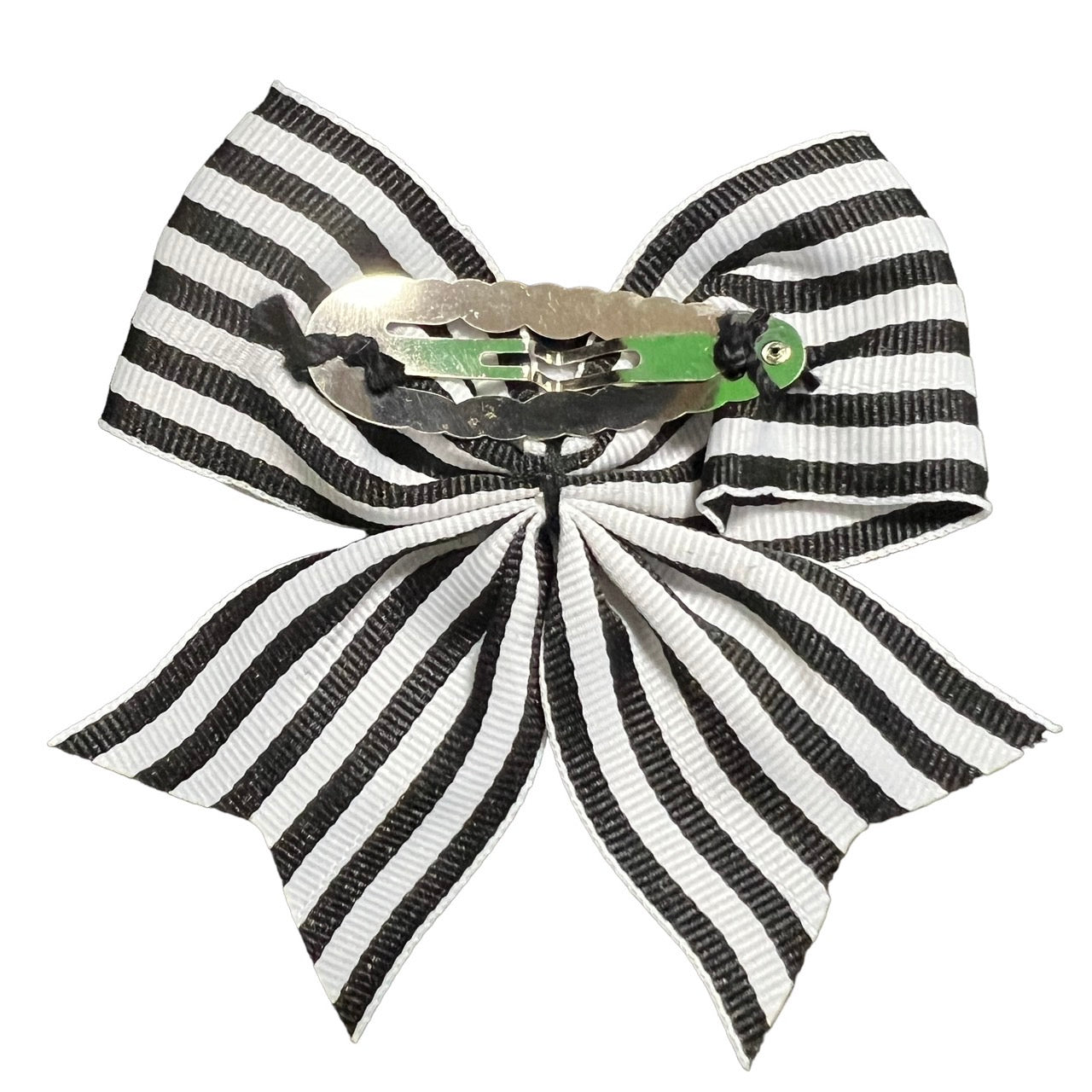 Striped Skull Bow Hair Slide
