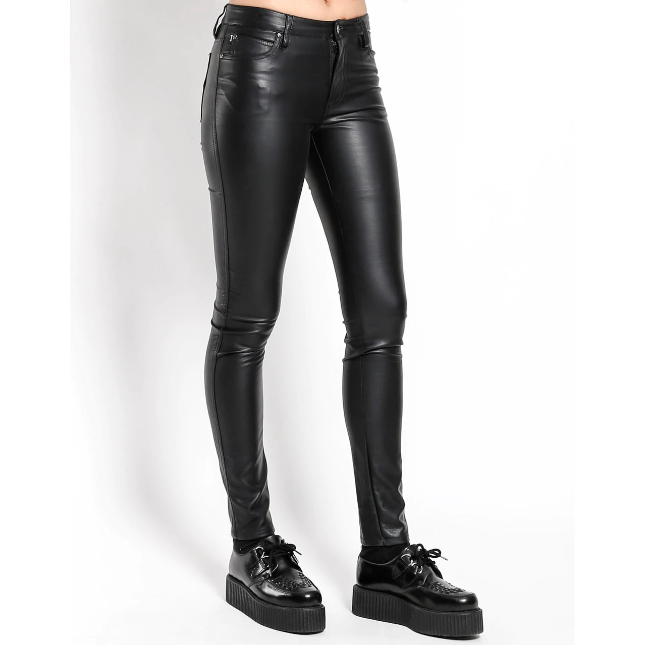 HIGH WAIST FAUX LEATHER JEAN(VX4902-001)
