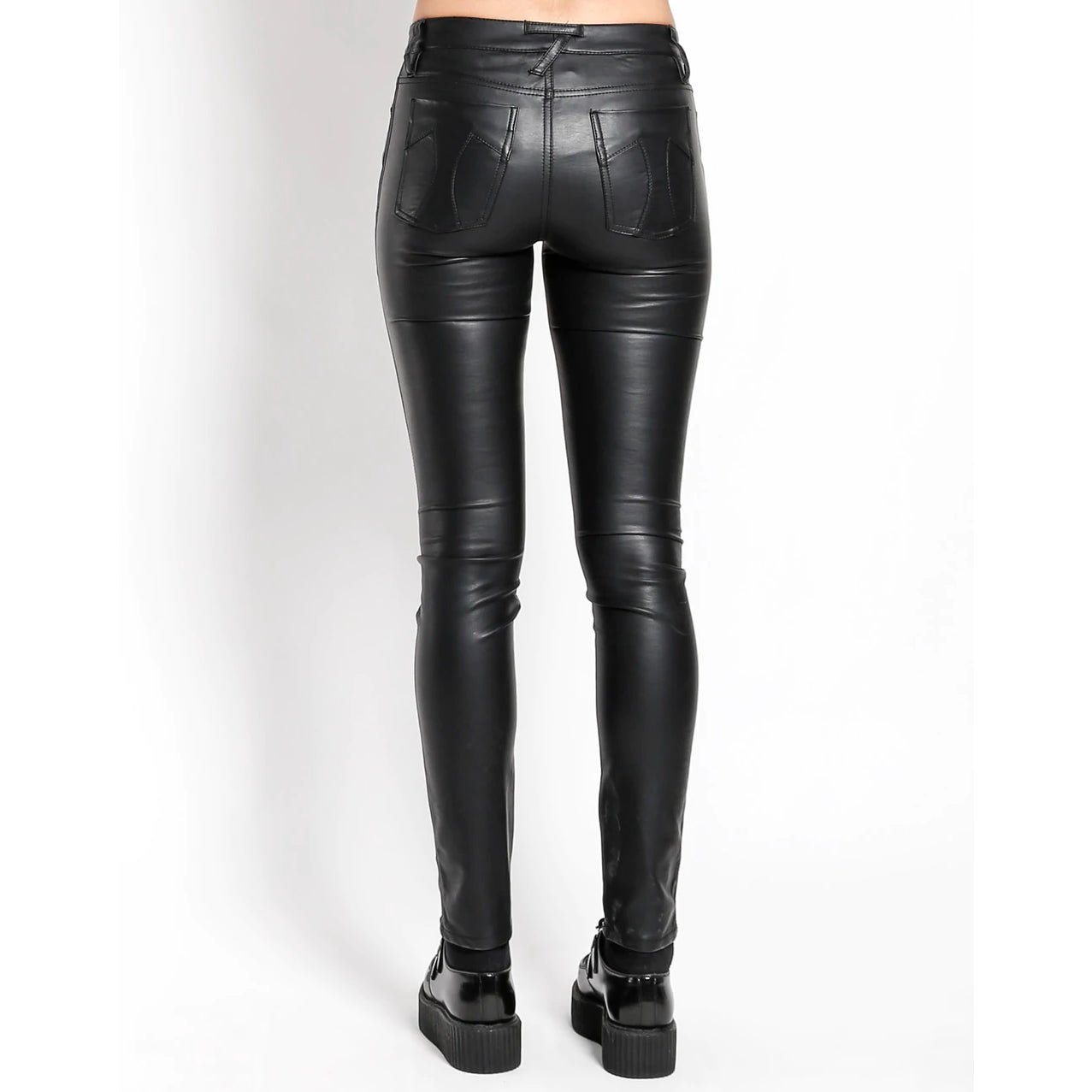 HIGH WAIST FAUX LEATHER JEAN(VX4902-001)