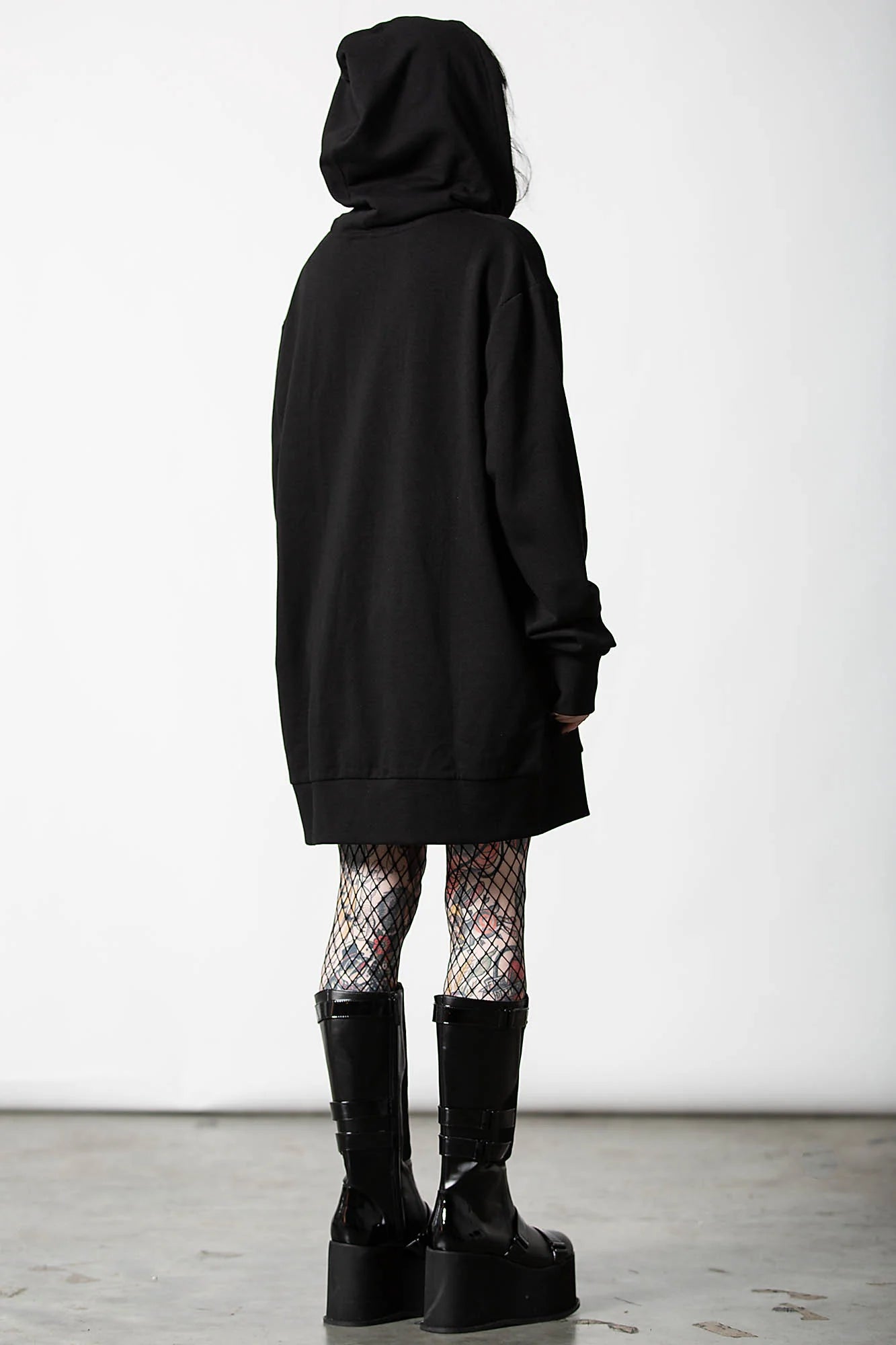 【KILL STAR】BELLOW LONGLINE HOODIE[UNISEX]＊サタニックプリントロングフーディー